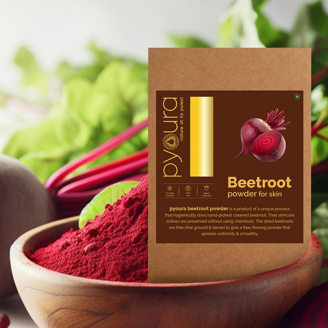 Pyoura Beetroot Powder For Clear Glowing & Rosy Skin Face Pack | Grocsy