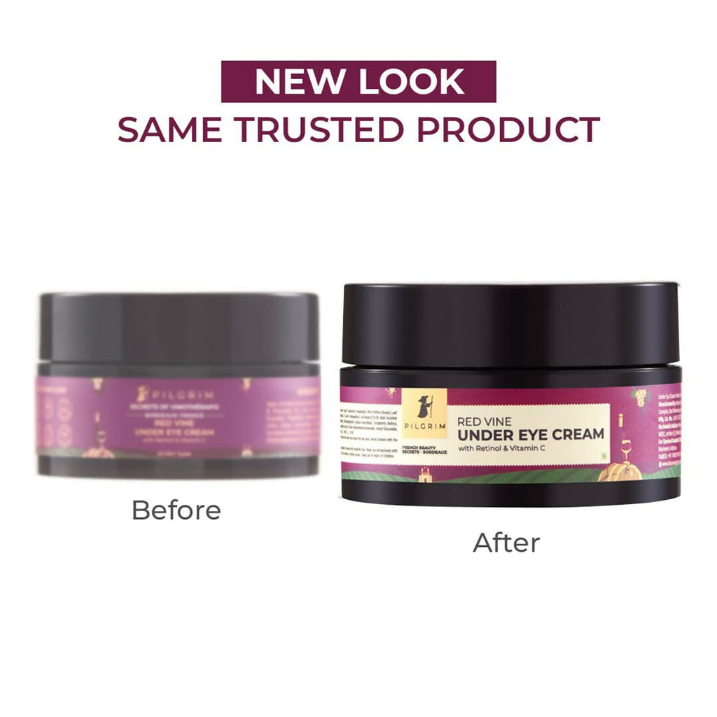 Pilgrim Red Vine Under Eye Cream with Retinol & Vitamin C For Dark Circles, Wrinkles, & Puffy Eyes | Grocsy