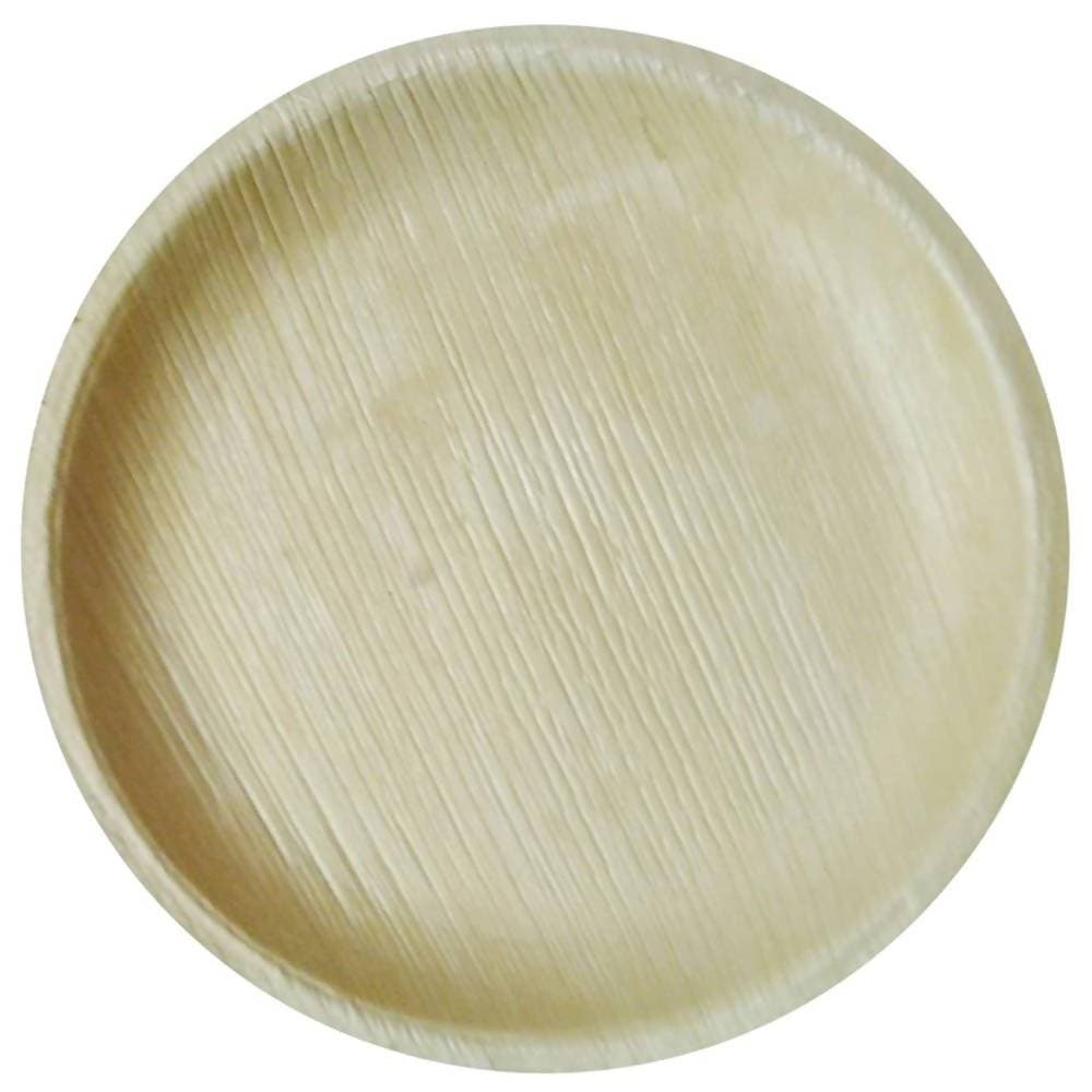 Eco Friendly Areca Leaf 8" Round Shallow Plate | Grocsy