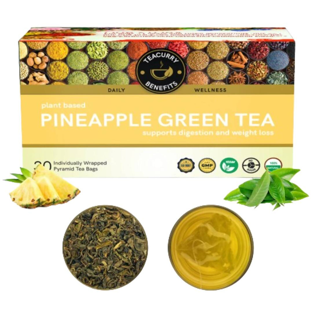 Teacurry Pineapple Green Tea Bags | Grocsy