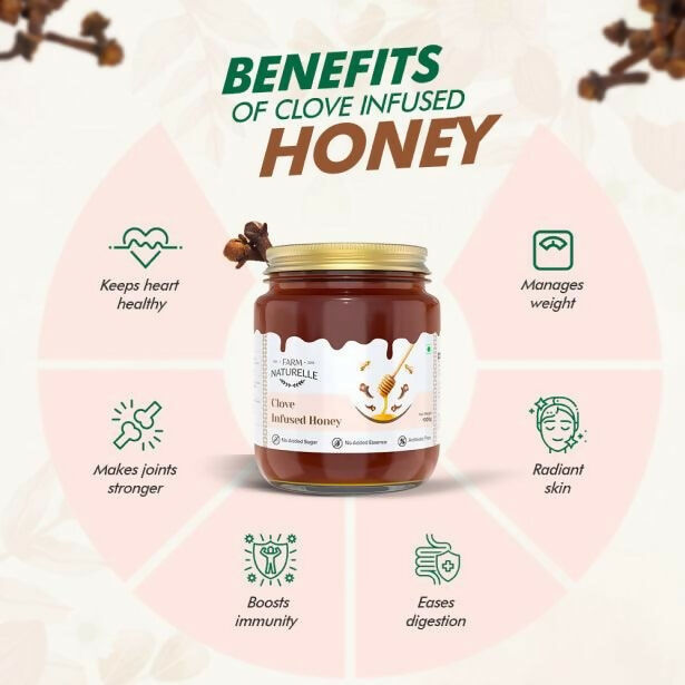 Farm Naturelle Clove Infused Honey - 100% Pure and Natural | Grocsy