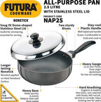 Hawkins Futura Non-stick All-Purpose Pan 22 cm Diameter with Lid 2.5 L (NAP25) | Grocsy