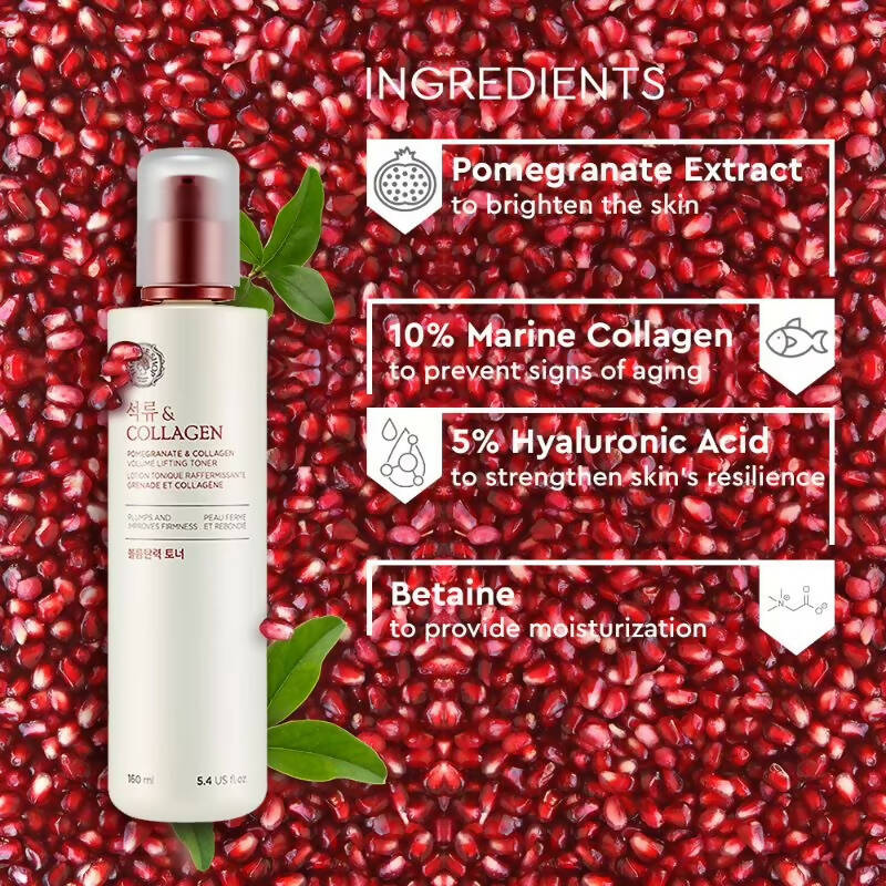 The Face Shop Pomegranate & Collagen Volume Lifting Toner - Korean Skincare | Grocsy