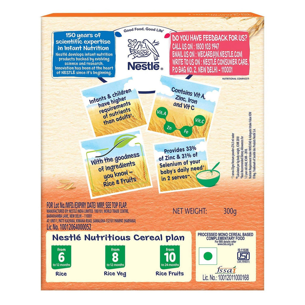 Nestle Nestum Baby Cereal-Rice Fruits (10 to 24 Months) | Grocsy