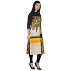 Kanoor Women's Multicolour Designed Straight Kurti | Grocsy