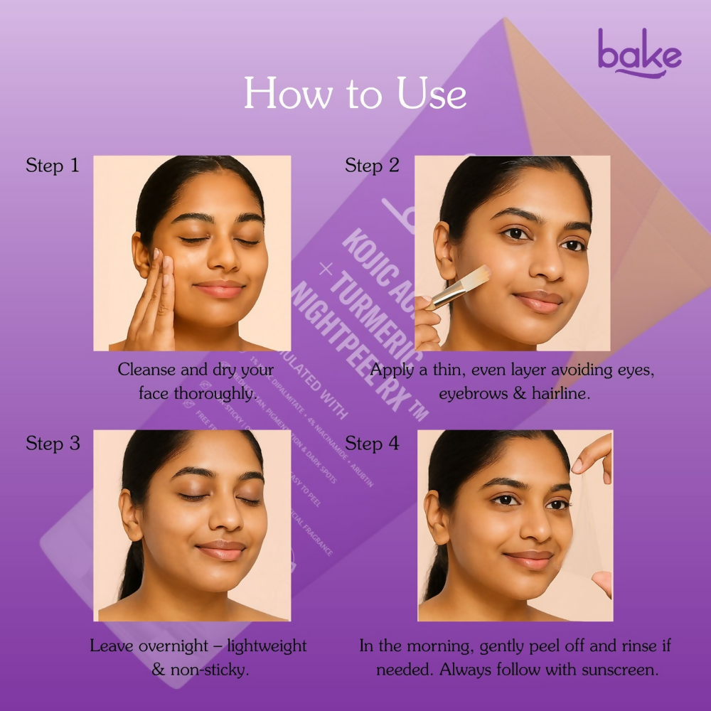 Bake Kojic Acid + Turmeric NightPeel Rx Mask | Grocsy
