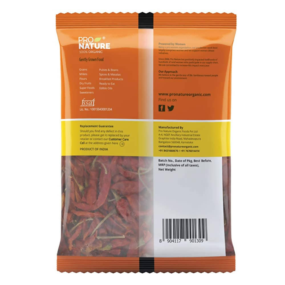Pro Nature Organic Red Chilli Whole (Hot) | Grocsy
