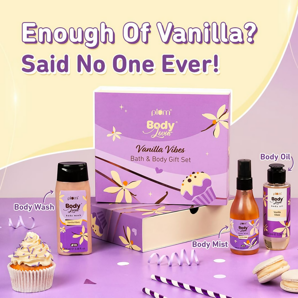 Plum BodyLovin' Vanilla Vibes Bath & Body Gift Set | Grocsy