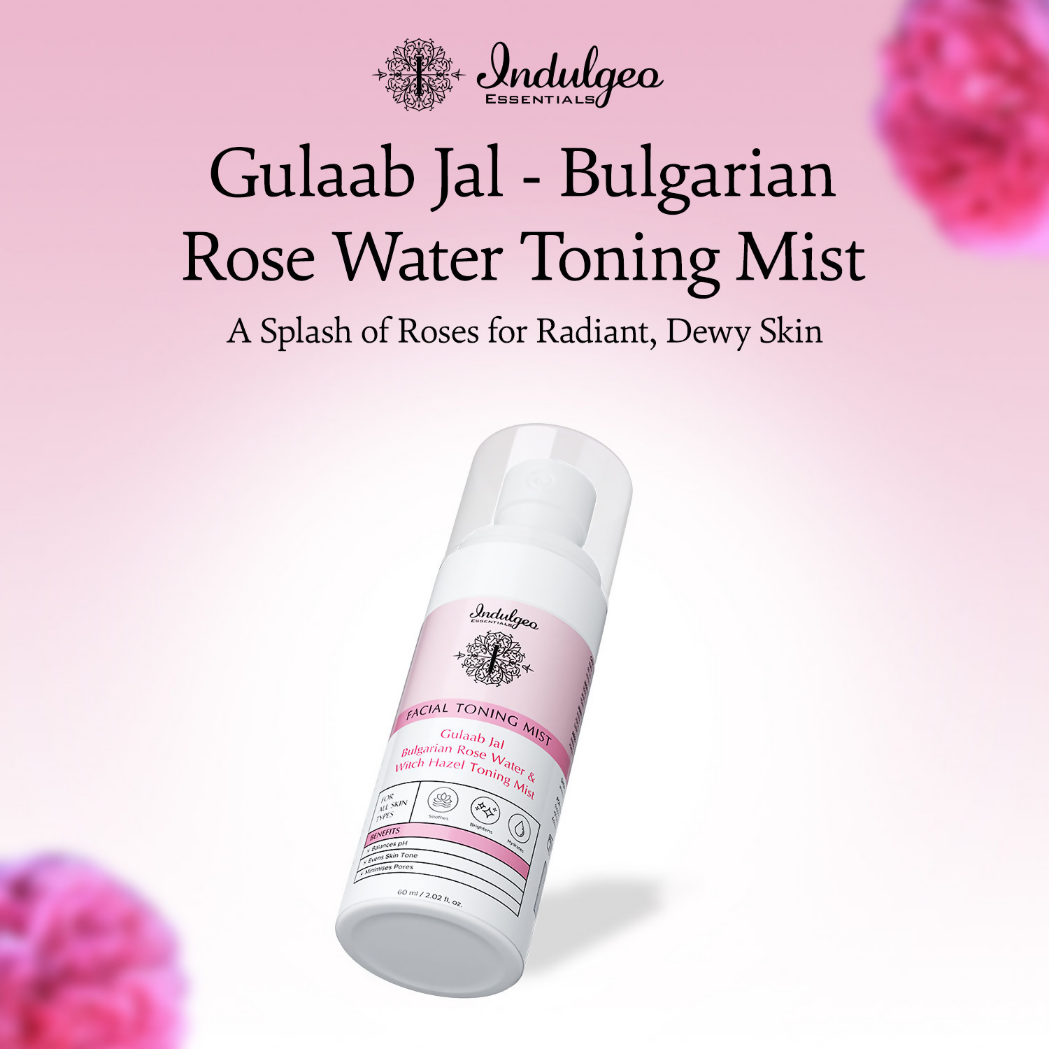 Indulgeo Essentials Gulaab Jal Facial Toning Mist | Grocsy