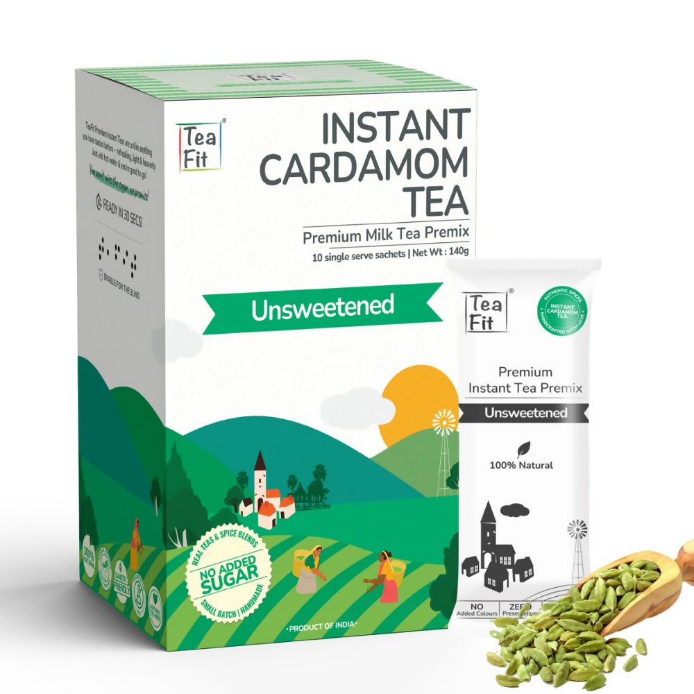 TeaFit Premium Zero Sugar Instant Tea Premix - Masala & Cardamom | Grocsy
