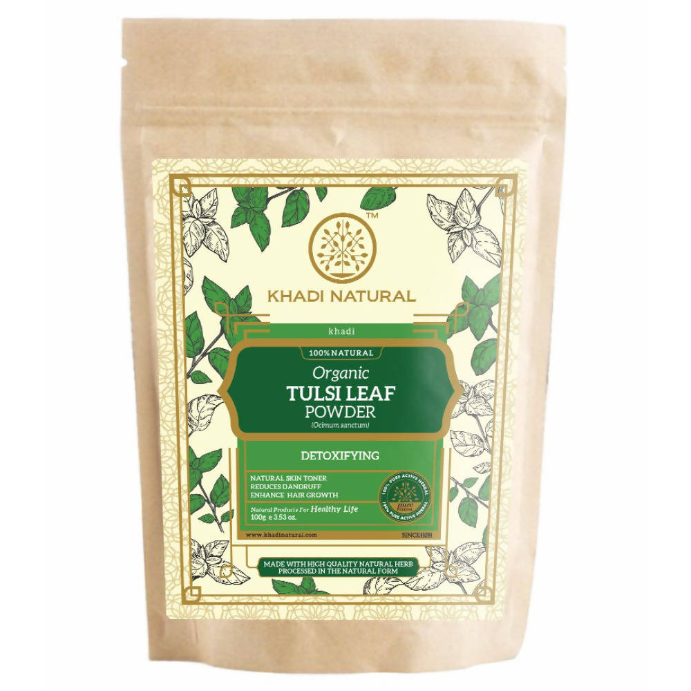 Khadi Natural Organic Tulsi Leaf Powder | Grocsy