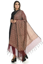 Mominos Fashion Moeza Handloom Cotton Dark Maroon Dupatta | Grocsy