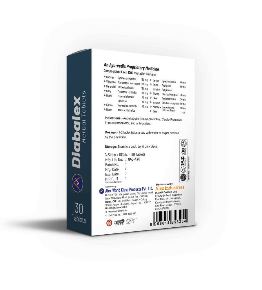 Alex Diabalex Herbal Tablets | Grocsy