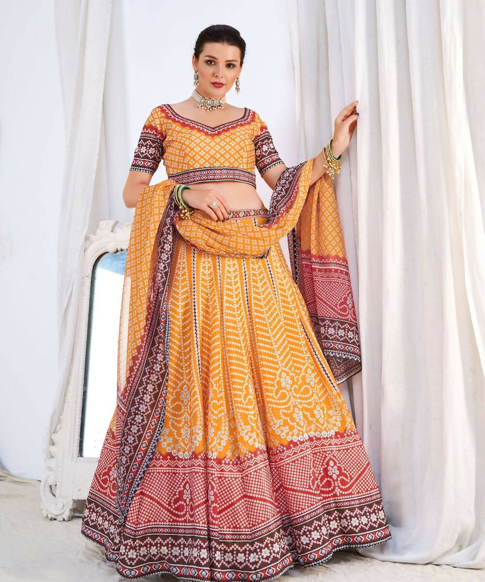 Wedding Designer Yellow Chinon Lehengha Choli - Anbazaar | Grocsy