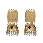 Joban Fashion Women Matte Gold Brass Jhumka | Grocsy