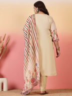 Sztori Women Floral Yoke Design Regular Kurta with Trousers & With Dupatta | Grocsy