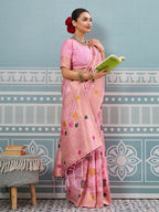 Shree Shyam Fashion Light Pink Silk Saree | Grocsy
