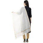 A R Silk Chanderi Piping Regular Dupatta off White Color Dupatta or Chunni | Grocsy