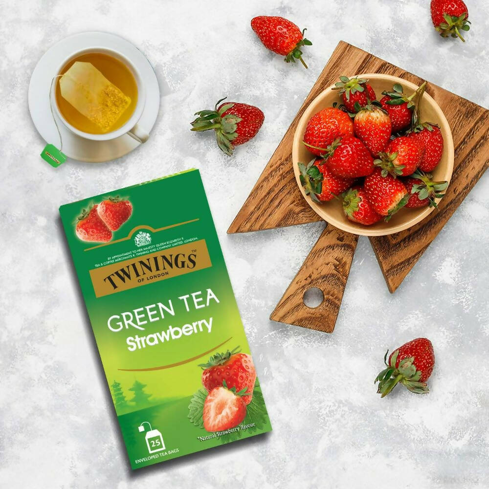 Twinings Green Tea Strawberry Teabags | Grocsy