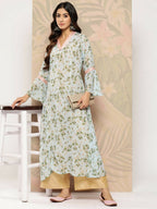 Ahalyaa Women's Traditional wear Kurta - Sky Blue | Grocsy