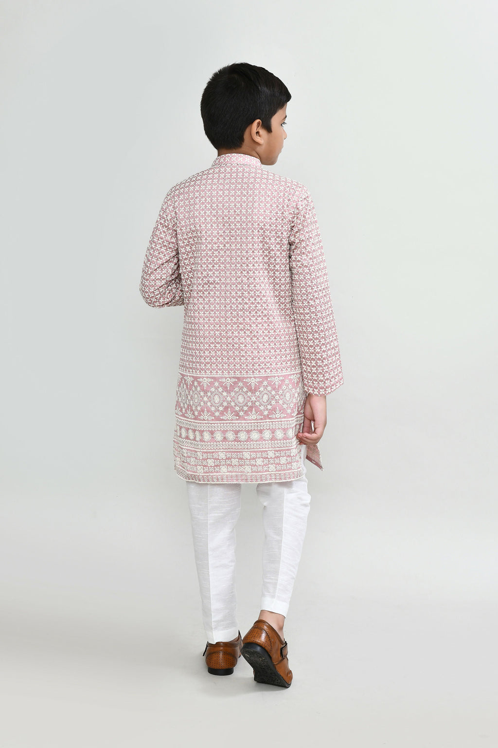 Joban Fashion Art Silk Onion Pink Kurta With Straight Fit Pant | Grocsy