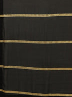 Ahalyaa Women's Black Georgette Gold Print Ready to Wear Saree | Grocsy