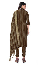 Brown Cotton Jacquard Woven Unstitched Dress Material - Tanvi | Grocsy