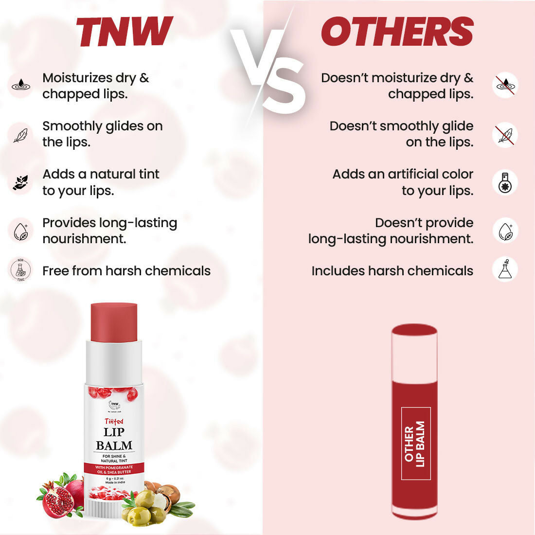 The Natural Wash Moisturizing Pomegranate Tinted Lip Balm | Grocsy