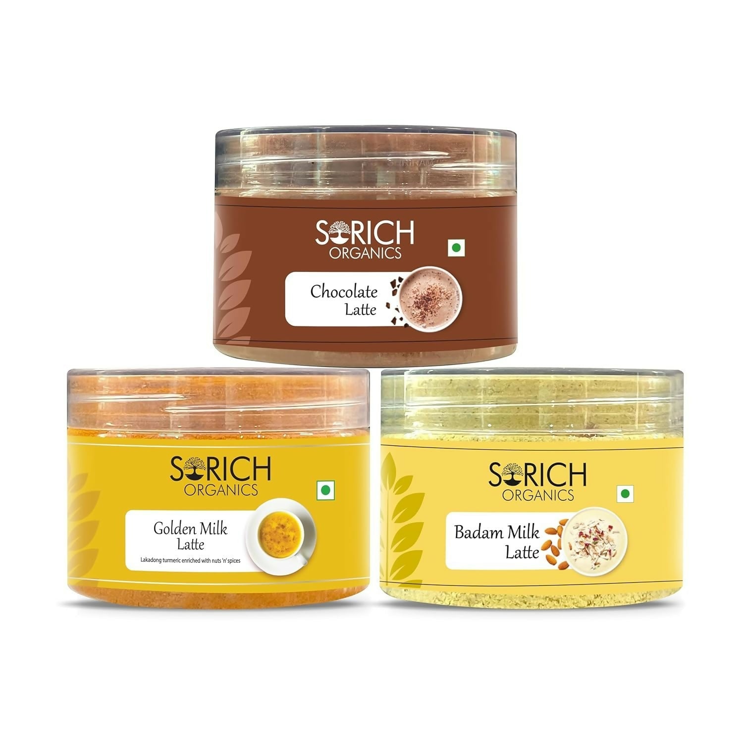 Sorich Organics Chocolate Badam Milk Golden Latte Jars Combo | Grocsy