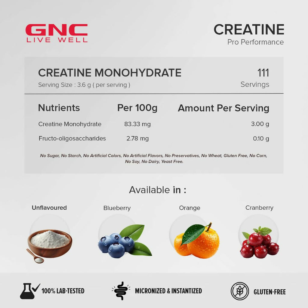 GNC Pro Performance Creatine Monohydrate Cranberry | Grocsy