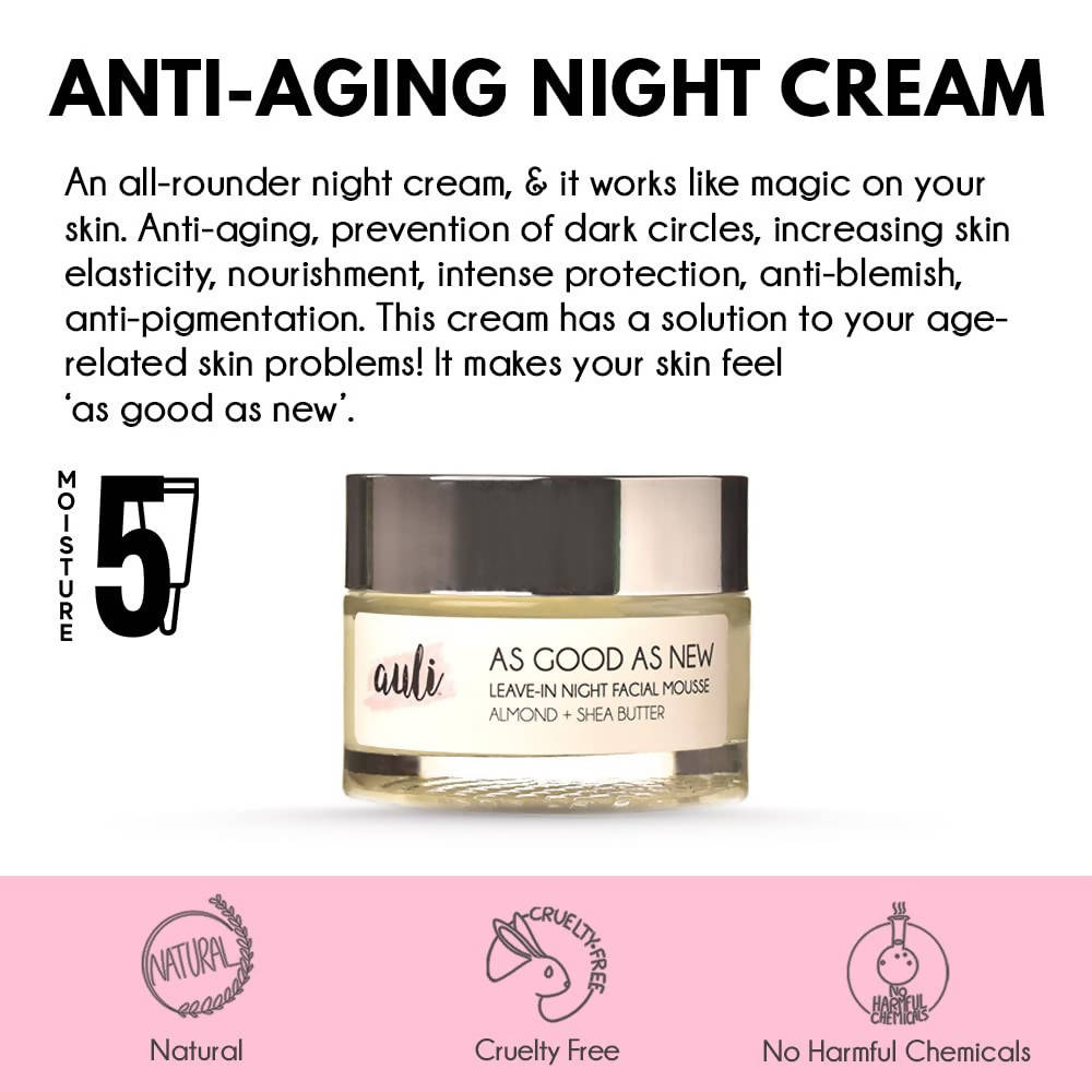 Auli As Good As New Anti Ageing Anti Wrinkle Skin Glowing Nourishing Night Cream | Grocsy