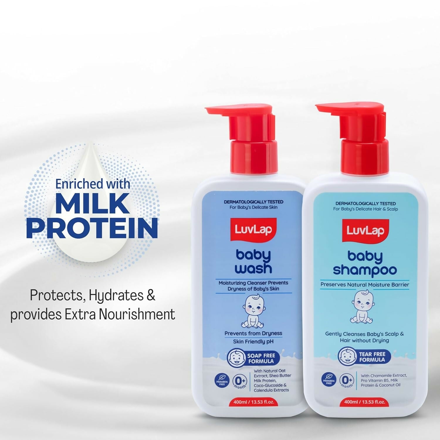 LuvLap Baby Shampoo + Baby Wash Combo Set | Grocsy