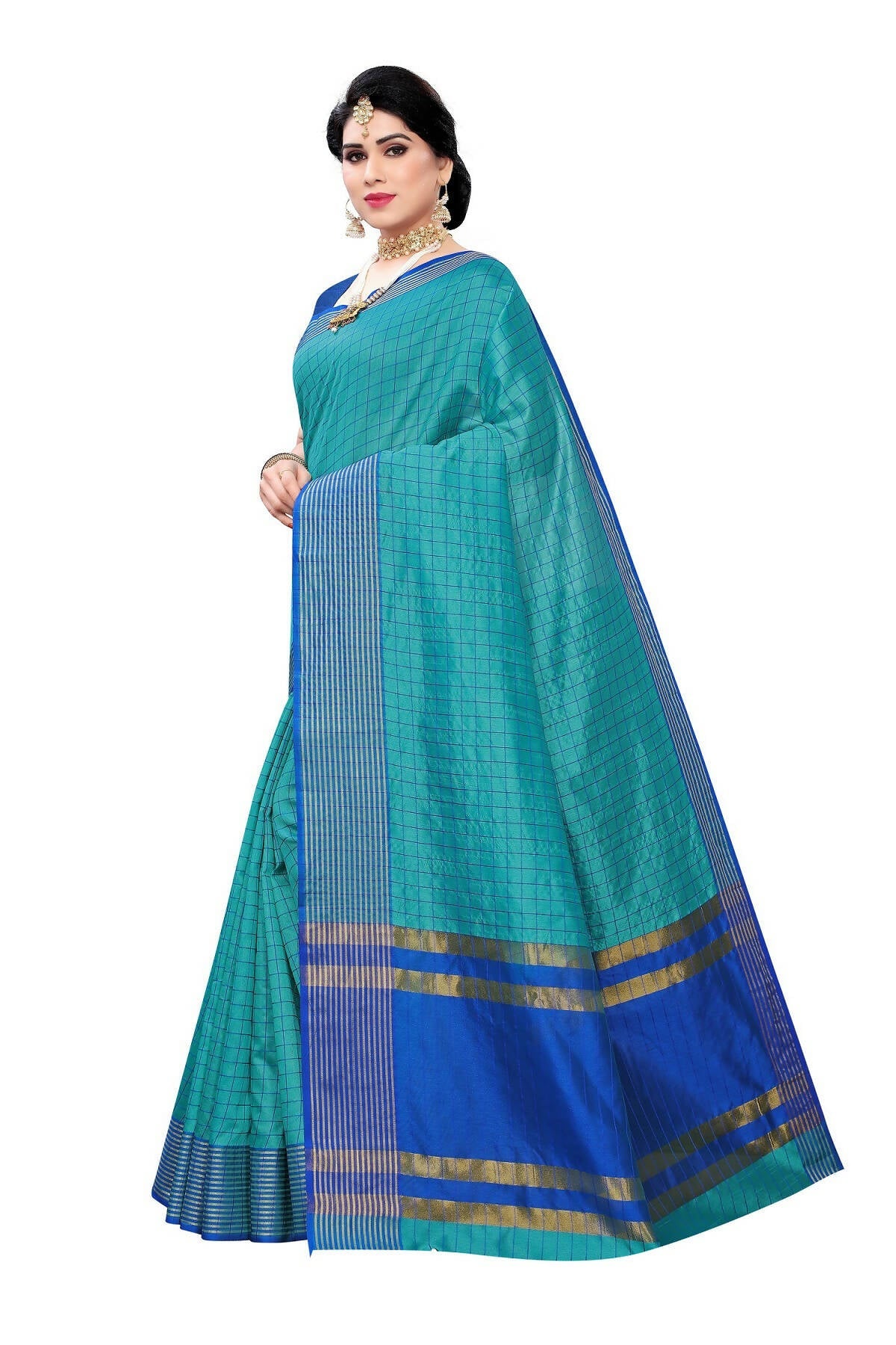 Vamika Cotton Silk Manipuri Rama Weaving Saree (Manipuri Rama) | Grocsy