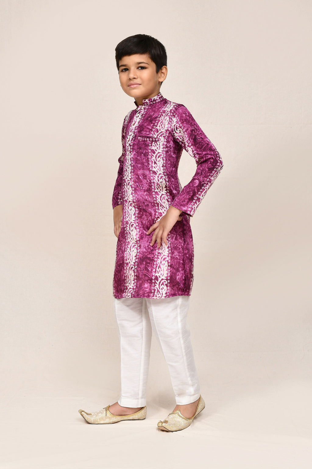 Joban Fashion Silk Purple Kurta With Straight Fit Pant | Grocsy