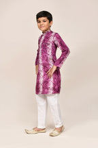 Joban Fashion Silk Purple Kurta With Straight Fit Pant | Grocsy