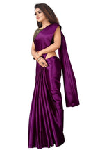 Vamika Violet Satin Designer Saree (PAVITRA WINE) | Grocsy