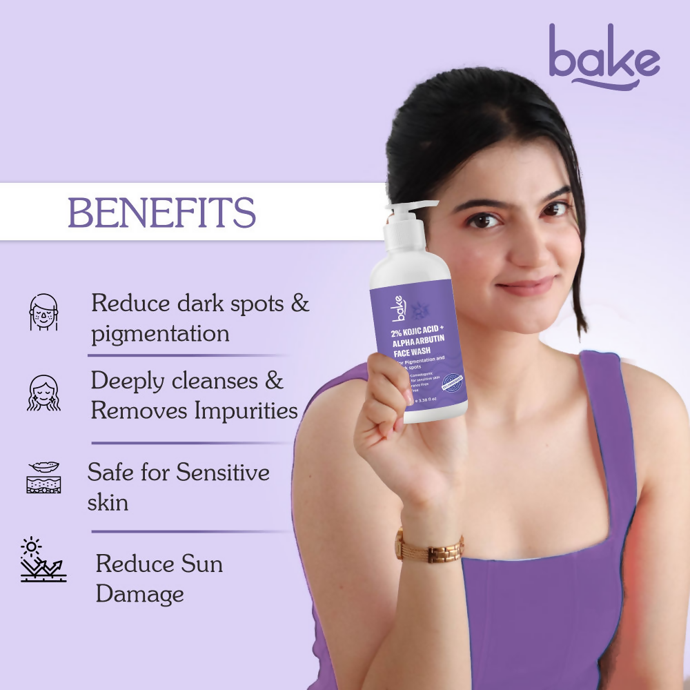 Bake 2% Kojic Acid Face Wash With Alpha Arbutin | Grocsy
