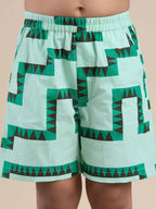 Snakes and Ladders Boys Green Table Print Shirt and Boxer Sets from Siblings Collection | Grocsy