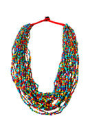 Inhanns Handmade Beaded Multilayer Necklace, 20 Layers - Multi Colour | Grocsy