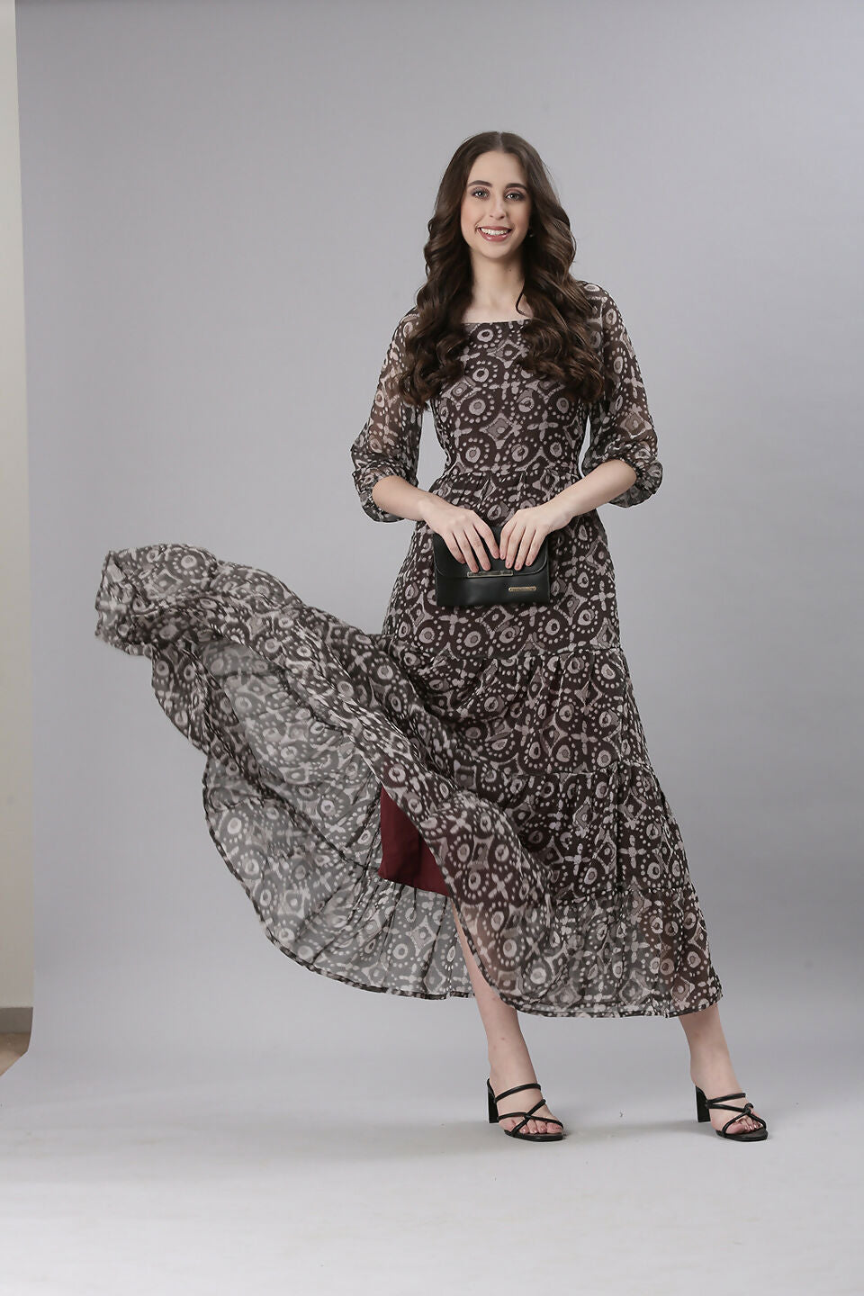 Souchii Printed Maxi Dress | Grocsy