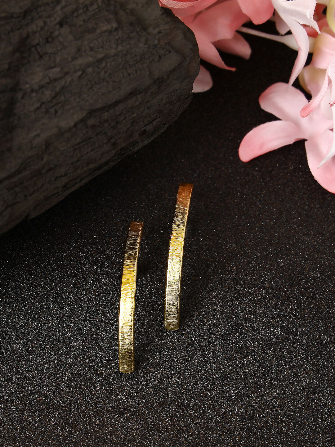 NVR Women Gold-Polished Geometric Shape Drop Earrings | Grocsy