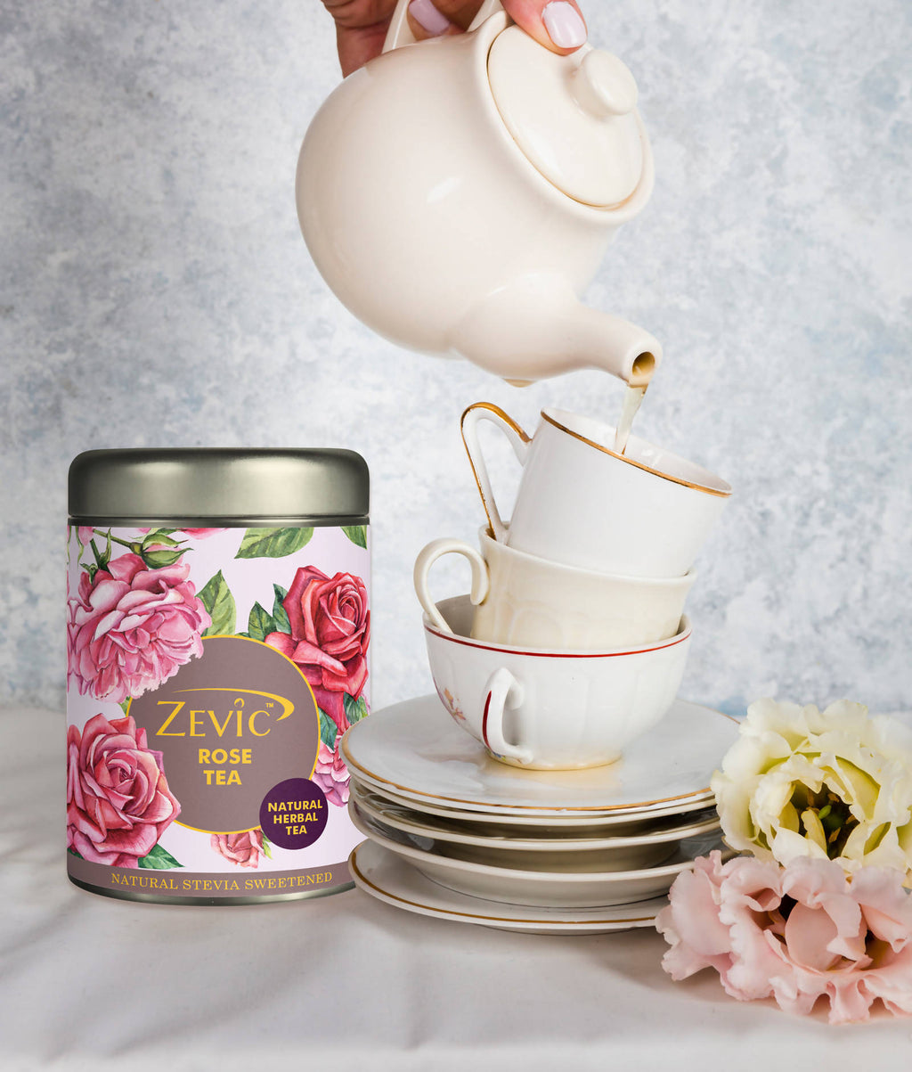 Zevic Premium Rose Herbal Green Tea | Grocsy