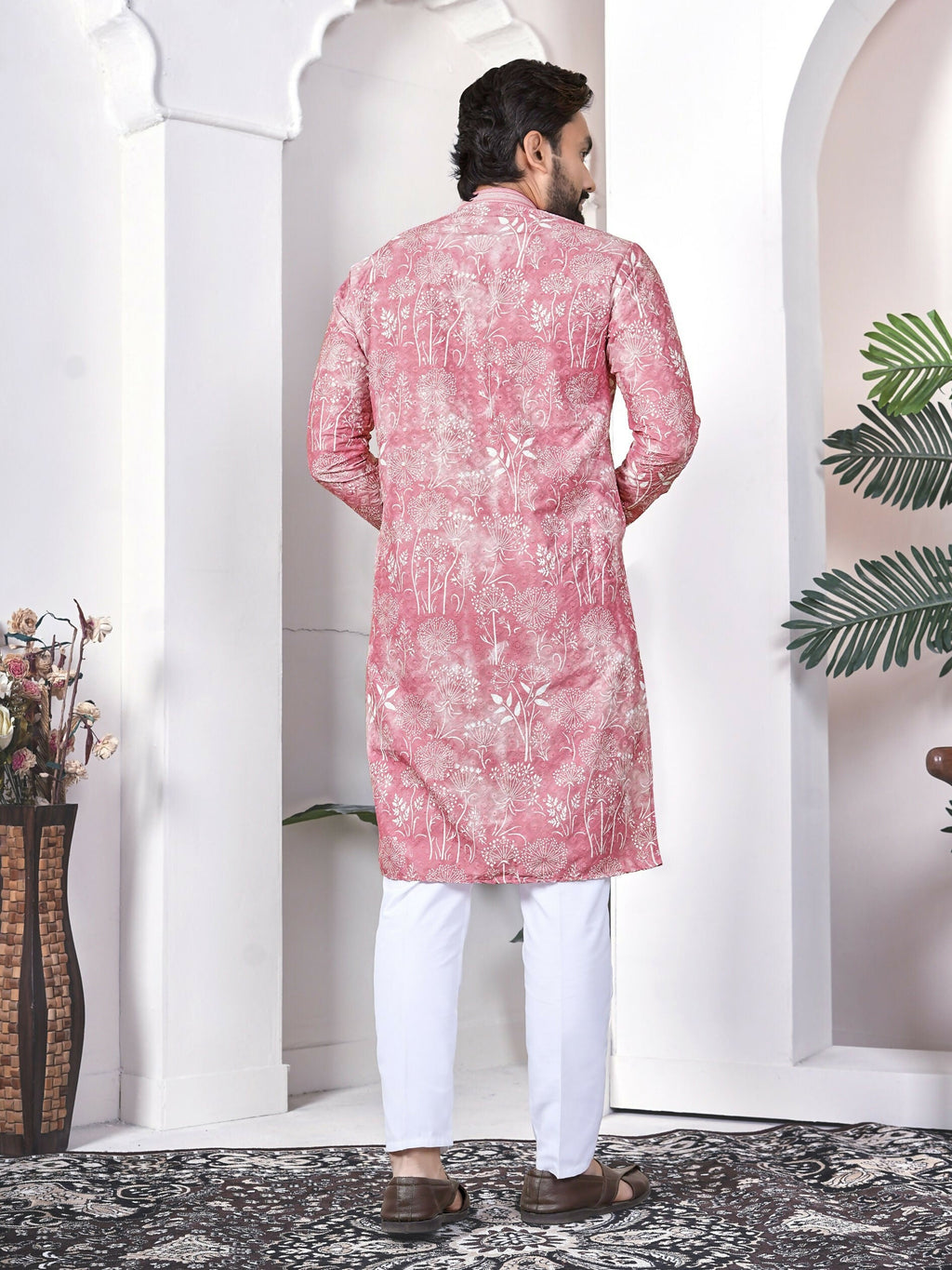Anaita Pink Digital Printed Work Cotton Straight Kurta | Grocsy