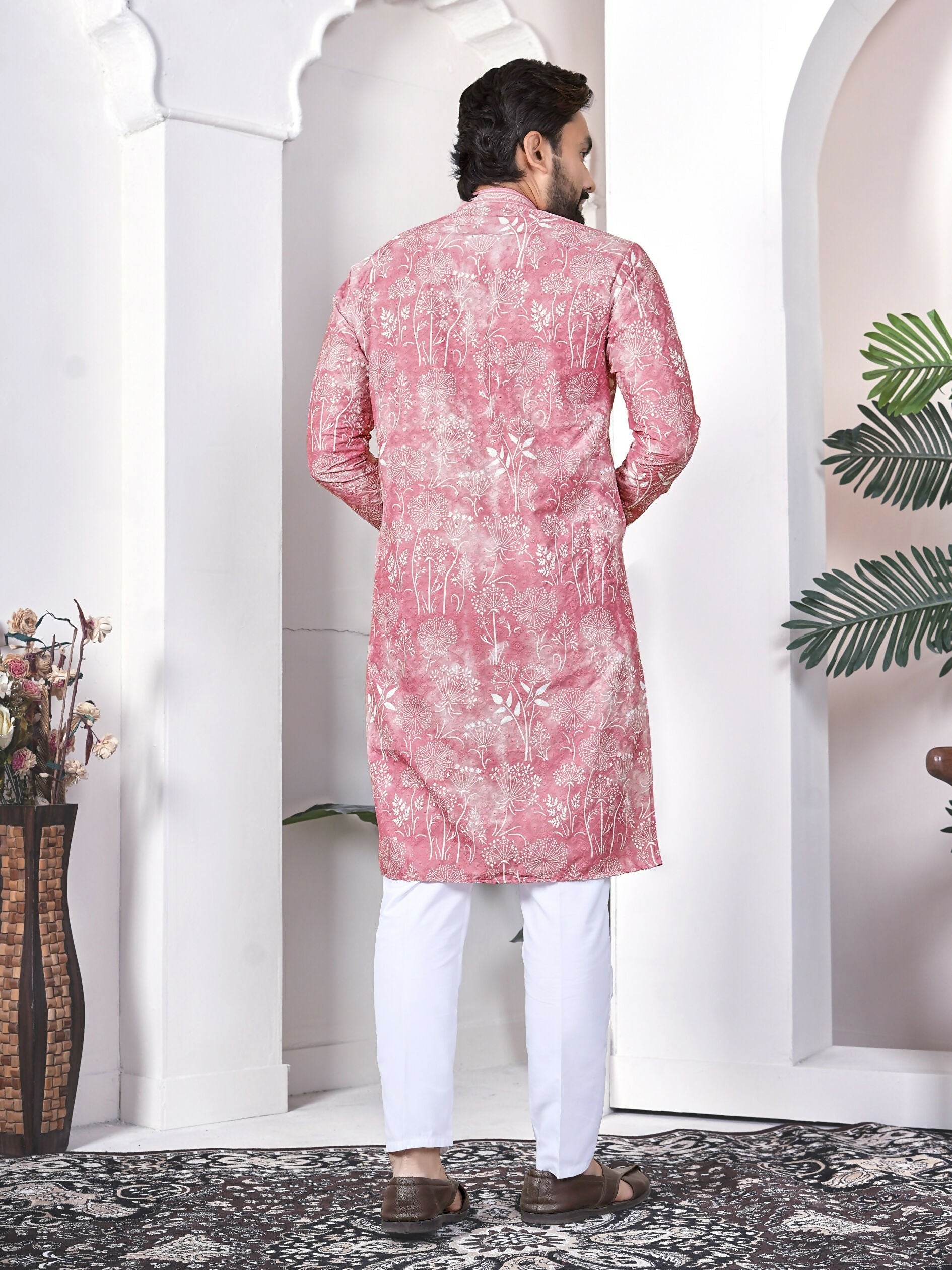 Anaita Pink Digital Printed Work Cotton Straight Kurta | Grocsy