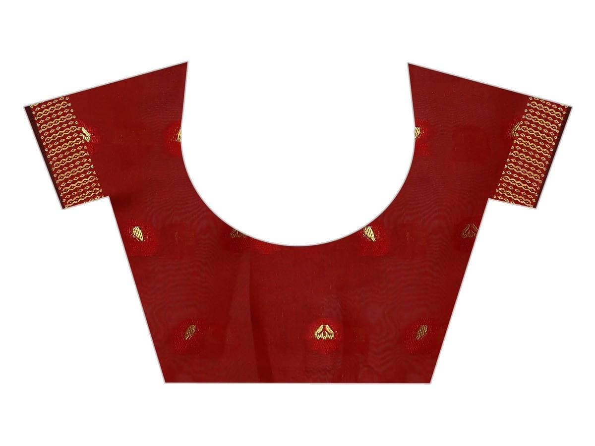 Vamika Banarasi Jaquard Rama Green & Red Weaving Saree | Grocsy