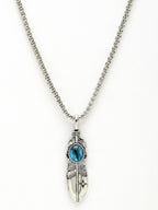 NVR Men's Silver-Plated Stainless Steel Pendant with Chain | Grocsy