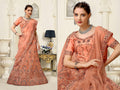 Orange Net Fancy Zari Embroidered work Lehenga Choli with Dupatta - Heer | Grocsy