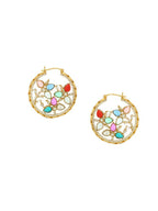 Navratan Round Earrings - Ruby Raang | Grocsy