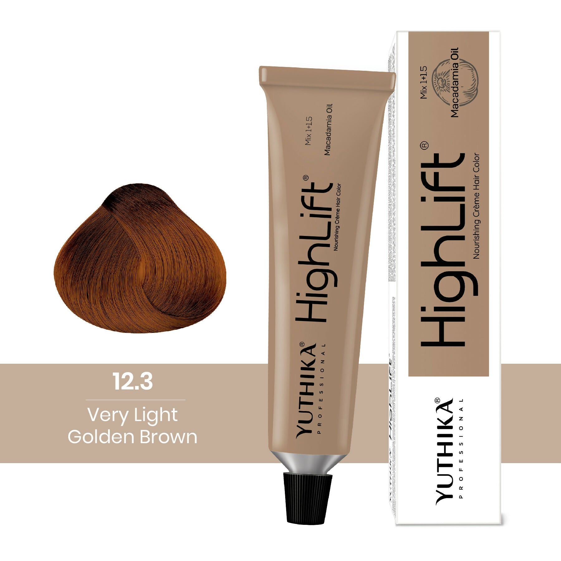 Yuthika Professional High lift Creme Hair Colour 12.3 Very Light Golden Brown | Grocsy