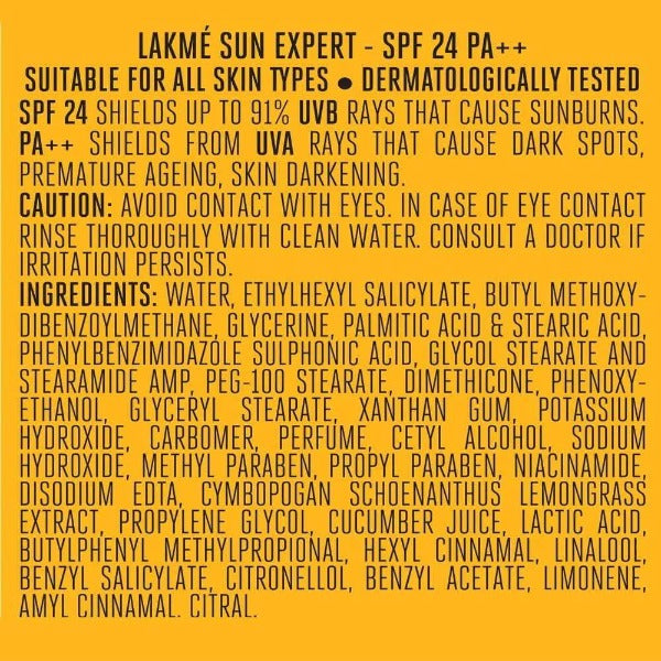 Lakme Sun Expert SPF 25 PA++ Ultra Matte Sunscreen with Vitamin B3 | Grocsy